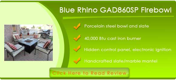 Blue Rhino GAD860SP LP Gas Outdoor Firebowl with Slate Marble Mantel